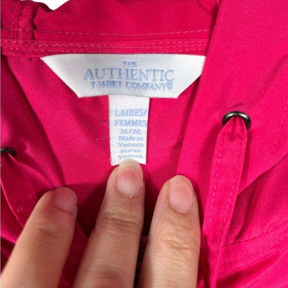 ATC hot pink jacket, M, windbreaker Spring Coat, pockets & hood, Neon Cute - Picture 3 of 7